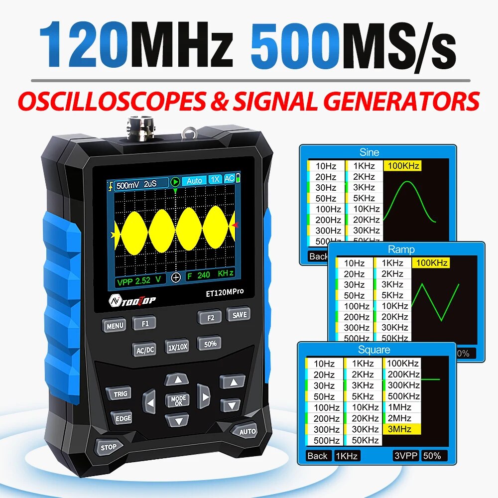 TOOLTOP ET120MPro Draagbare 12 - Digital Storage Oscilloscope 100Mhz recensie en prijs